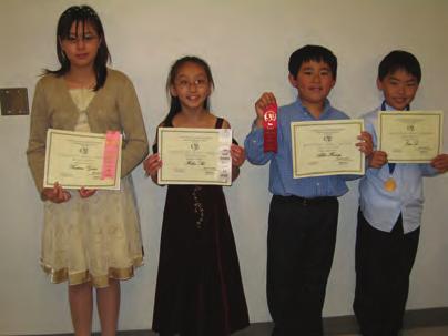Piano Solo, Level 8 Highest Composite Scores (Tied): On left: Taide Ding and On