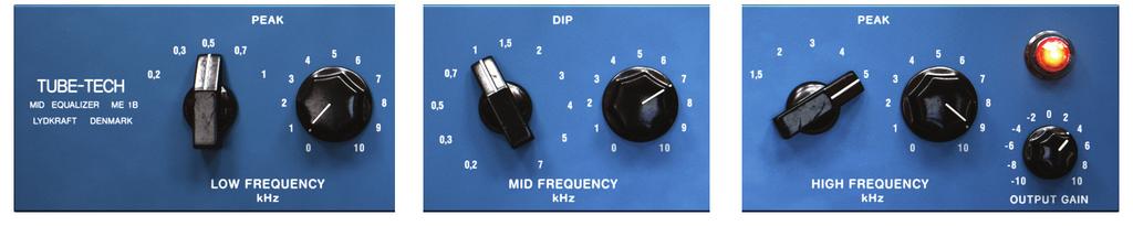 8 TUBE-TECH ME 1B MIDRANGE EQUALIZER User Interface The user interface of the ME 1B is pretty straight forward.