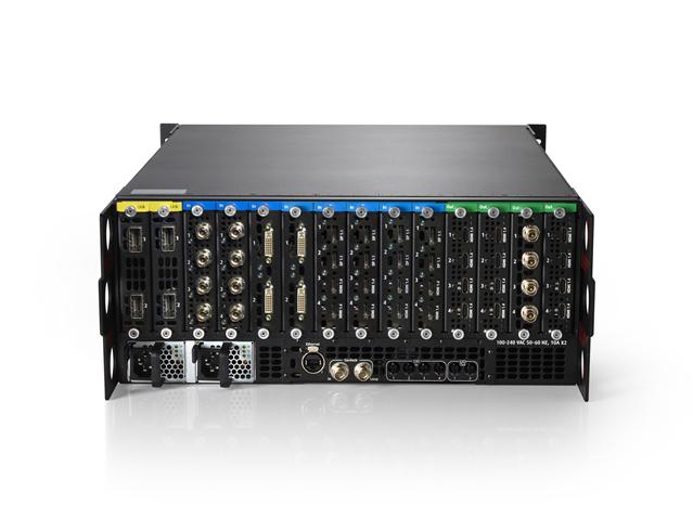 8x E2 chassis per system 4K output Up to 32 4K outputs Dual Link output Up to 64 DL outputs HD (2K) output Up to 128 HD outputs Up to 48 HD inputs can be shared globally in a system linked for