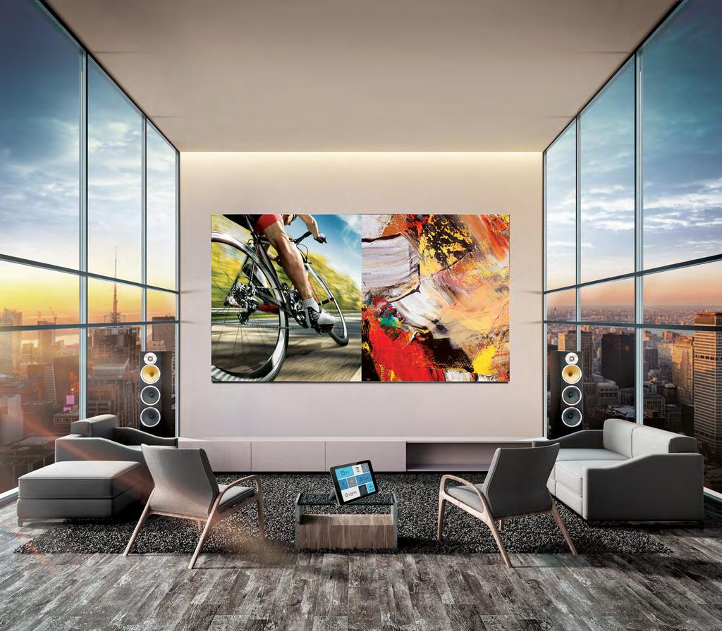 THE ECOSYSTEM TV ART Designed for a seamless full-scale experience, Samsung LED displays harmoniously synchronize with all the elements of the room.