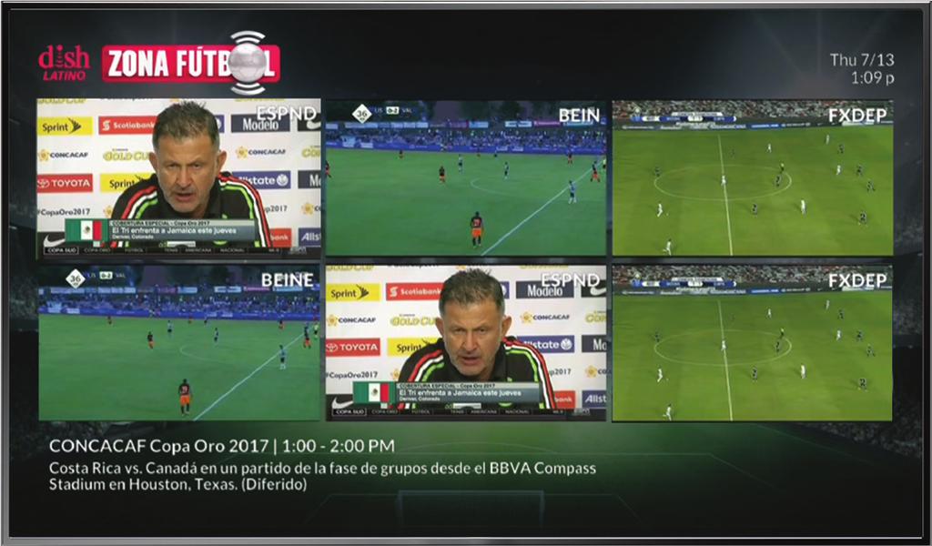 ZONA FÚTBOL Watch six pre-selected soccer games on one screen.