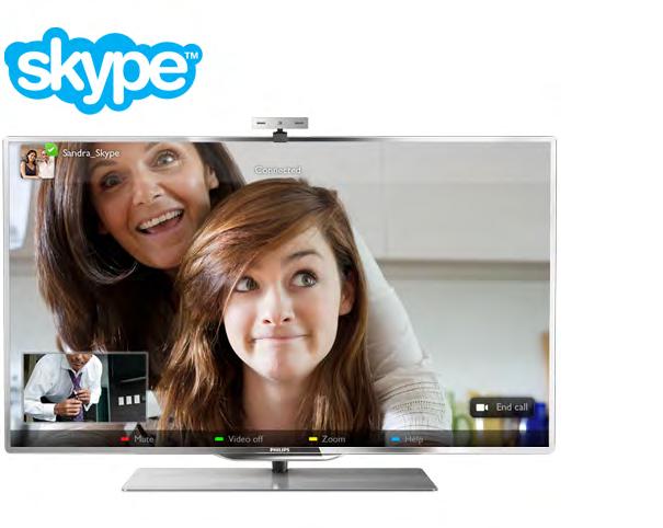 6 Skype Savijte malu spojnicu kao što je prikazano na slici u nastavku i postavite kameru na vrh televizora. 6.1 Što je Skype?