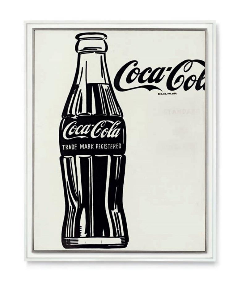 SLIKA 6: Andy Warhol, Coca-Cola [3], 1962, casein na bombaž, 176,2x137,2cm Ta reprodukcija slike Andy Warhola lepo kaže na to, da je vzel že poznane podobe iz medijev, družbe in jih reproduciral.