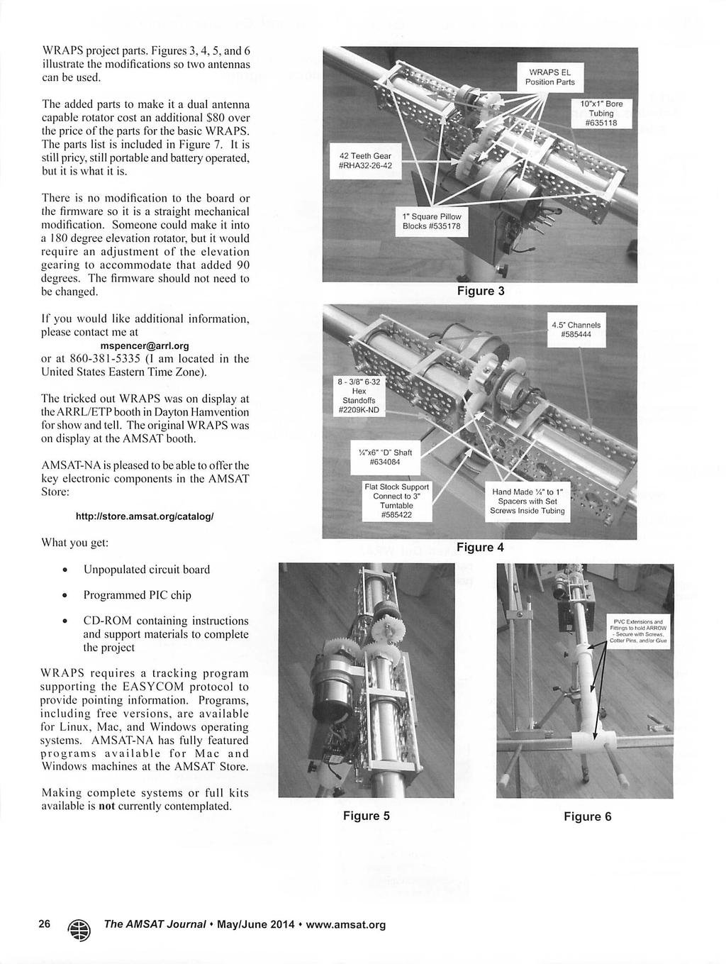 WRAPS project parts. Figures 3,4,5, and 6 illustrate the modifications so two antennas can be used.