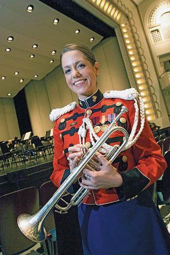 Command Performer "The President's Own" U.S. Marine Band trumpeter Amy McCabe 01 returns for one memorial evening.