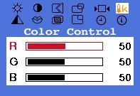 User s Manual 27 On-Screen Display Menu How to adjust Color Temperature Color Temperature Color temperature is a measure of the "warmth" of the image colors. 1. Push the Menu ( ) button. 2. Push the - button or + button until the Color Temperature screen is displayed.