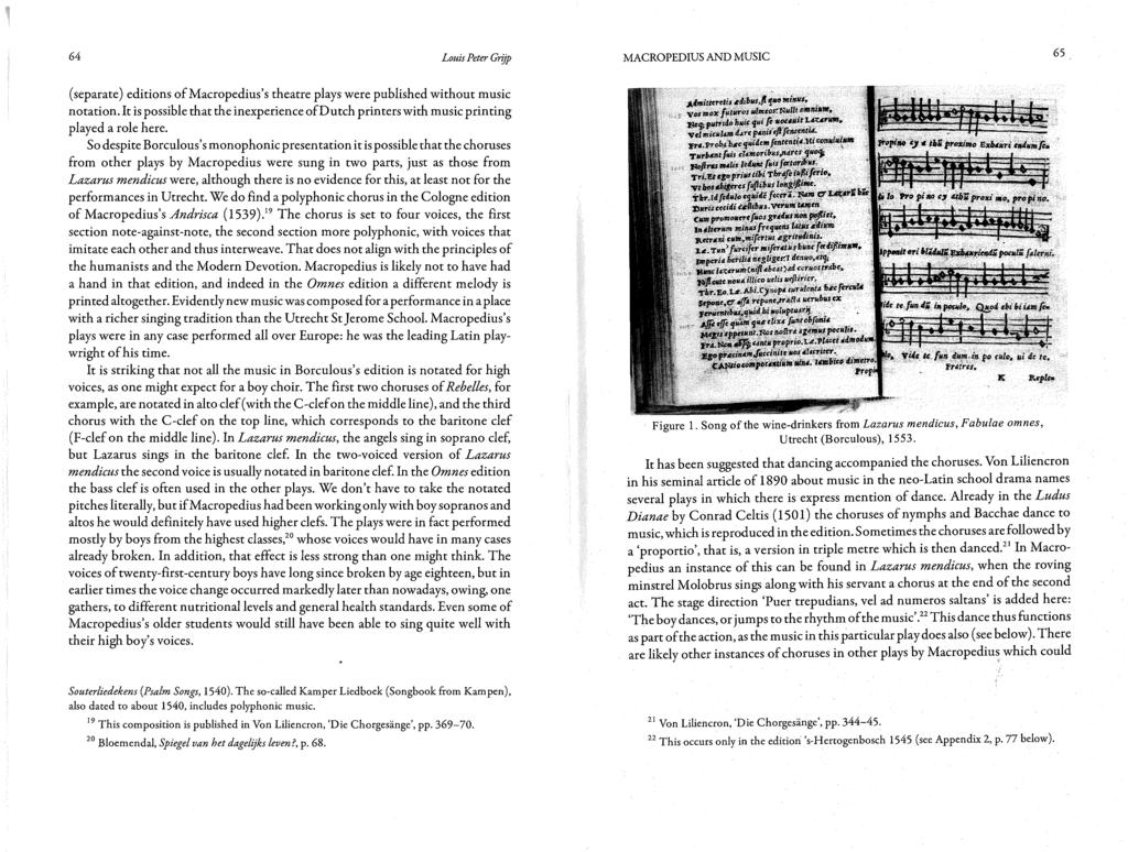 64 Louis Pete Gi)P MACROPEDIUS AND MUSIC 65 (sepaate) editions of Mac oped ius's theate plays wee published without music notation.