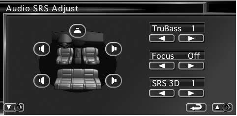 Uporabniška nastavitev SRS WOW Tu lahko nastavite SRS zvok. Prikaz ekrana za nastavitev SRS zvoka Nastavitev prostorskega zvoka Tu lahko nastavite zvočni prostor.