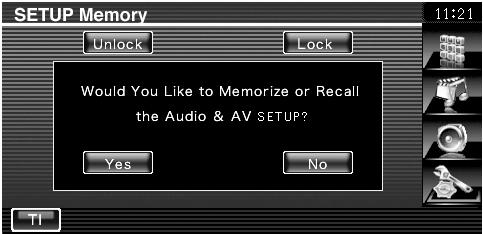 Nastavitev pomnilnika V pomnilnik lahko shranite nastavitev avdia in nastavitve AV vmesnika. Shranjene nastavitve lahko prikličete kadarkoli.