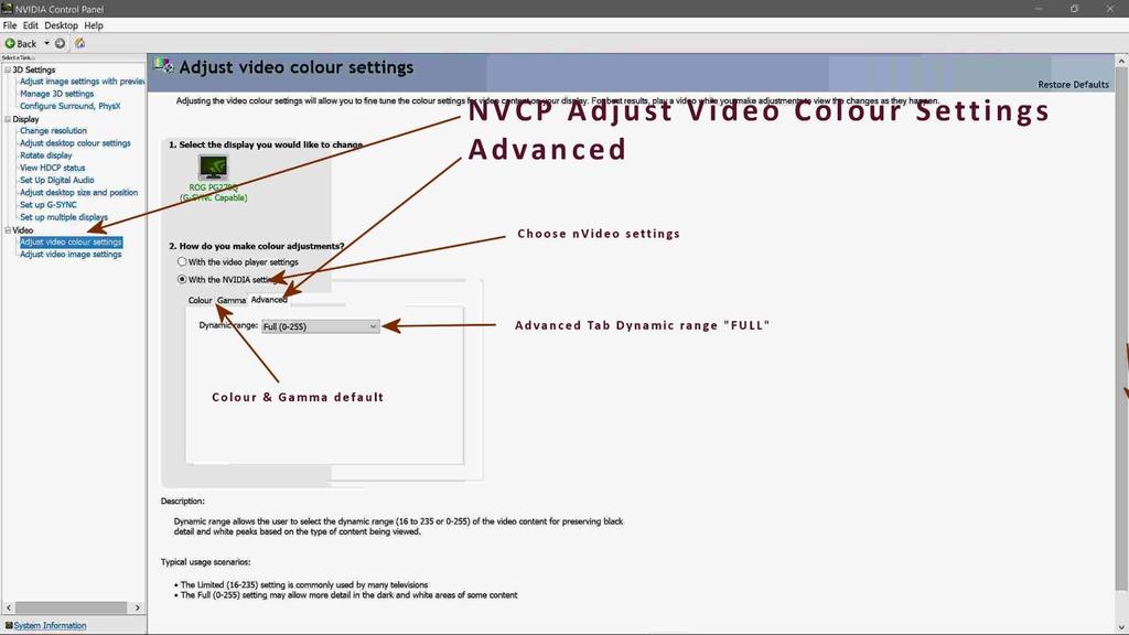 NVCP TSW Adjust Video Colour