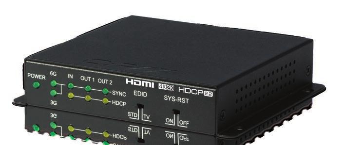 1 to 2 HDMI Distribution Amplifier 4K, HDCP2.2, HDMI2.0 QU-2-4K22 4K 3D HDMI2.0 HDCP2.