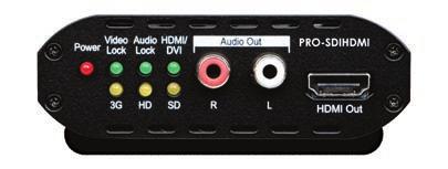 SDI to HDMI Converter with SDI Bypass PRO-SDIHDMI HDMI 3G-SDI 3G/SD/HD The PRO-SDIHDMI Converter accepts SD-SDI, HD-SDI, and 3G-SDI signals and converts to HDMI.