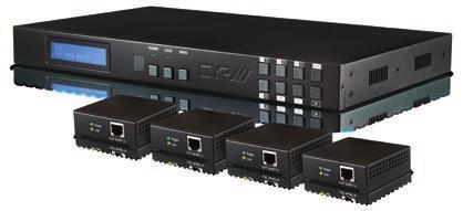 4x4 HDBaseT LITE Matrix (60m) with 4x PU-515PL-RX PoC Receivers, plus 2 additional independent HDMI zone outputs (total 4x6 Matrix) PU-442PL-KIT 3D HDBT 5Play HDMI PoC SUPPLIED WITH 4xPU-5I5PL-RX