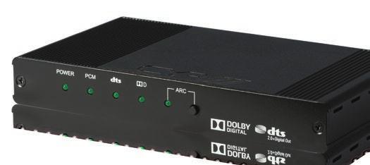 Connect the AU-1H1DD between the source and your display via HDMI, and select 2CH LPCM or bypass. The digital audio outputs can be set to either 2CH LPCM or bypass.