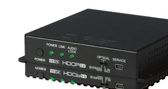HDMI Audio Embedder with built-in Repeater (4K, HDCP2.2, HDMI2.0) AU-11CA-4K22 4K 3D HDMI2.0 The AU-11CA-4K Audio Embedder lets you insert an external audio signal into any HDMI source.
