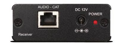 Bi-Directional Digital Audio over Single CAT Receiver PU-305BD-RX RS-232 Bi-Directional Audio PoC Optical The PU-305BD-RX is designed to receive digital audio signals up to 300m over CAT5e/6 cable