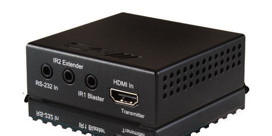 These combined HDMI and control signals can be transmitted up to lengths of 60 metres. Input: 1x HDMI (1x HDMI Uncompressed AV and Data) 1x 3.5mm Stereo mini-jack (1x Infra Red Receiver) 1x 3.