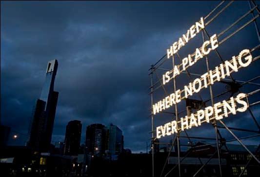 The playful material undermines the authoritarian tone of the statement, which is written in capital letters and placed on 6x6 metre scaffolding, creating an imposing sign.