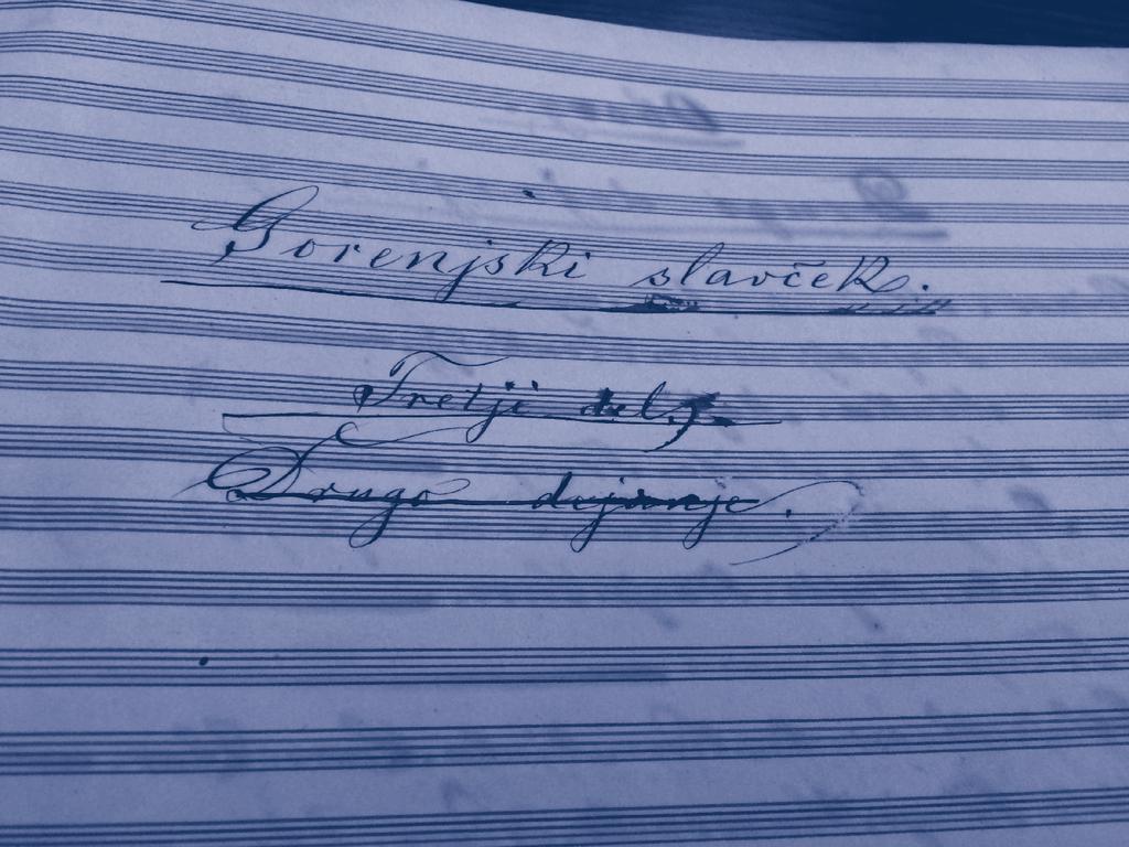 MUZIKOLOŠKI ZBORNIK MUSICOLOGICAL ANNUAL LI/1 Slika 1: Popravljena originalna partitura operne verzije Gorenjskega slavčka iz leta 1896.