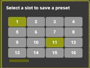 Button Select a pattern Function Zoom the selected window Recall or save a preset (see below) Presets apply to: PIP status, Layout, Luma keying, Output volume, Mic 1 mix, Line mix, Mic2 mix, Output
