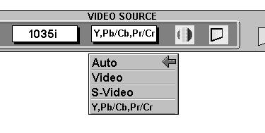 SELECTING VIDEO SOURCE This projector automatically detects the signal from the VIDEO INPUT JACK(s) or the S-VIDEO INPUT JACK.