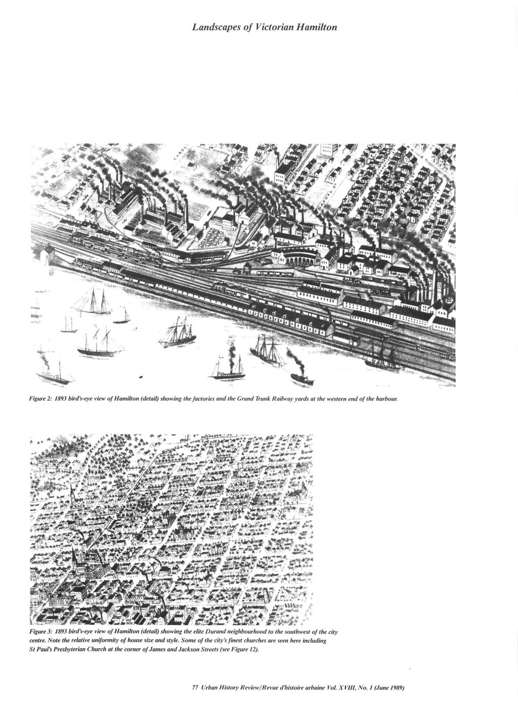 Landscapes of Victorian Hamilton Figure 2: 193 bird's-eye view of Hamilton (detail) showing the factories and the Grand Trunk Railway yards at the western end of the harbour..."»*?"* *..!<" *>>>+.