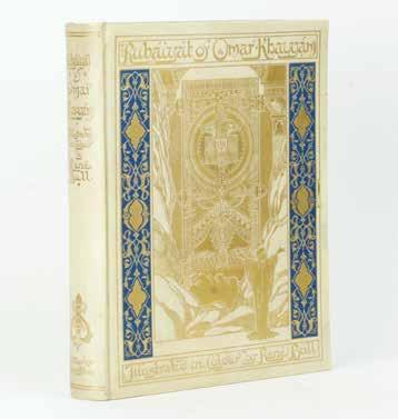 Publisher s full white vellum with elaborate decoration to the upper cover stamped in gilt and blue, whilst the spine is lettered in gold. Top edge gilt and others untrimmed.