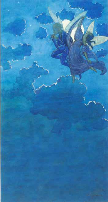 ORIGINAL ARTWORK Hilda T. MILLER (1876-1939) 302. Fairies By Moonlight Original ink and watercolour on paper. 230 X 420mm.