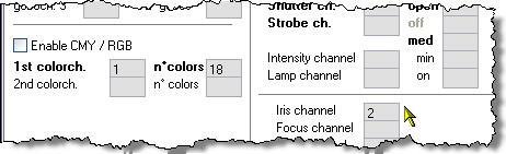 Let us put that info into the right places on the Fixture Creator Fixture config. tab. As you can see I have put channel 1 in the 1 st colorch.
