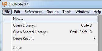 Create a New Endnote Library Tip: Endnote