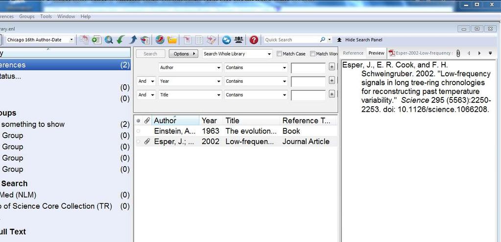 The Graphical User Interface Citation Preview Select an Output Style and get