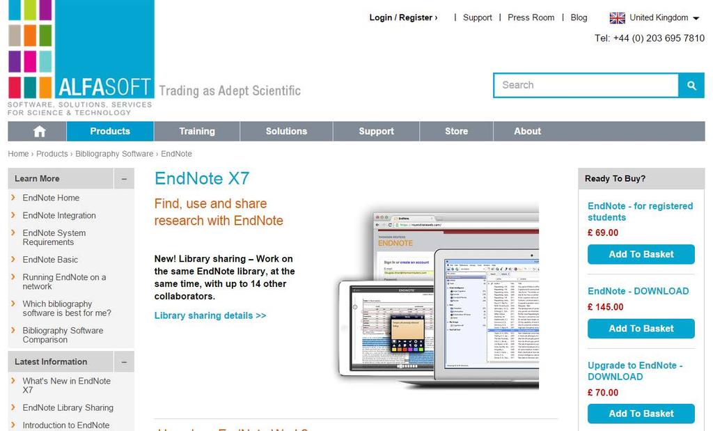 com Alfasoft s (Adept Scientific s) Endnote portal offers more training material incl.