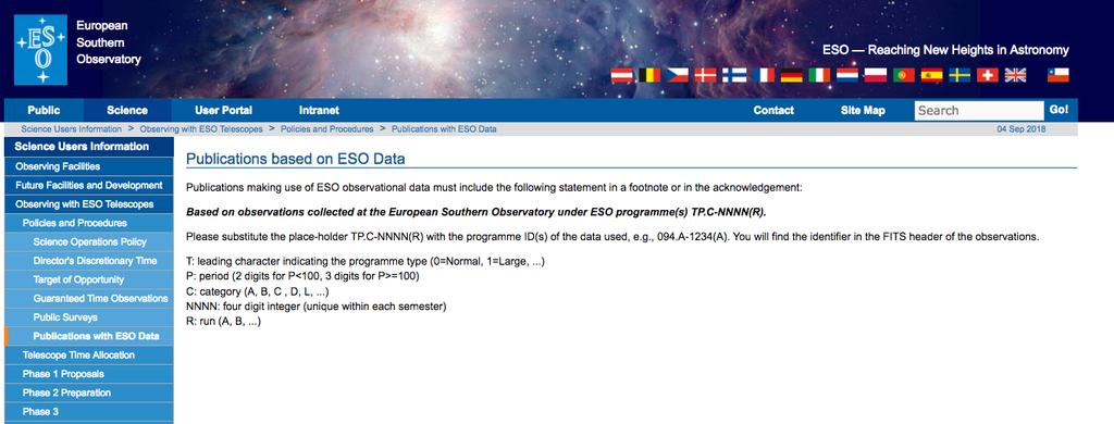 PUBLISHING WITH ESO DATA http://www.eso.
