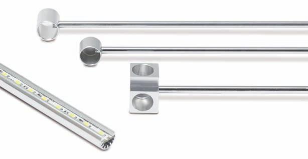 Linking Post End Post Corner Post LED Strip Bridge fully adjustable and modular (Showcase and plinth not included) Type Power Lumen Output Profiles Linear LED showcase light 14W