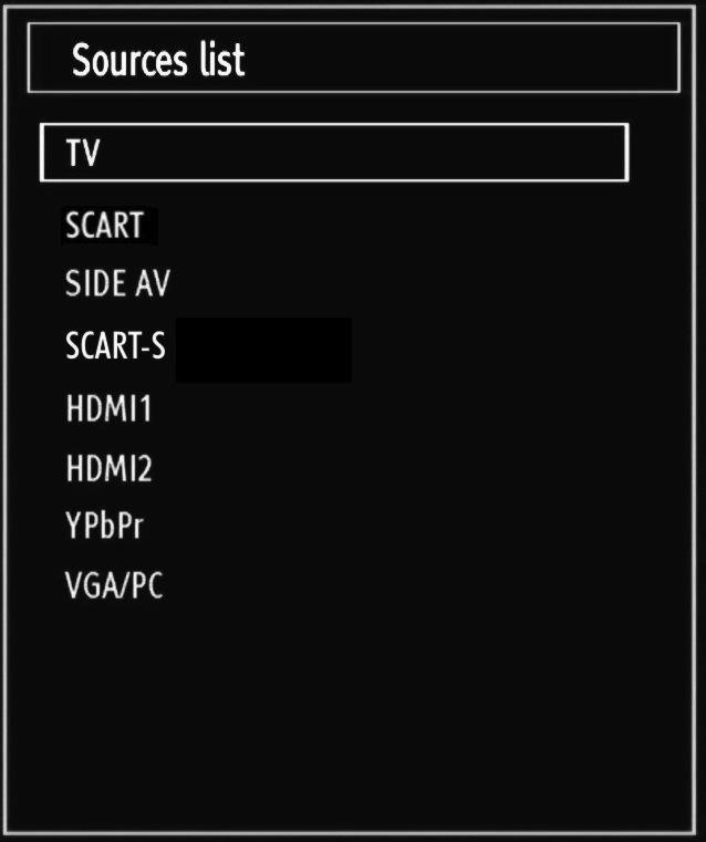 Input Selection Once you have connected external systems to your TV, you can switch to different input sources. Press SOURCE button on your remote control consecutively for directly changing sources.