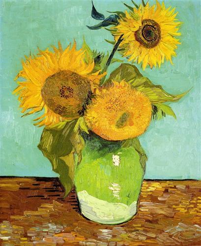 Slika 17:Vincent van Gogh: Sončnice, 1888 Tako Slika 16 kot Slika 17 prikazujeta osnovno informacijo sončnic, vendar pa se med seboj bistveno razlikujeta, ker slikar osnovno semantično informacijo