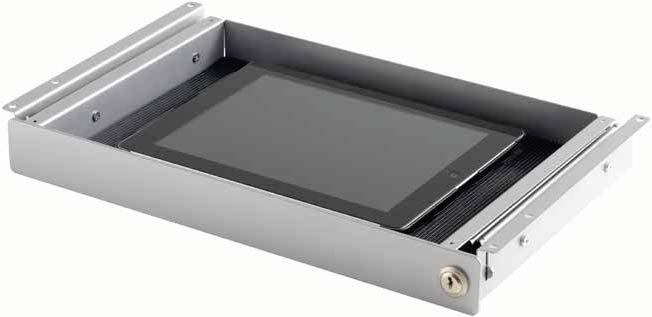 LOCKABLE TABLET TRAY LOCKABLE TABLET TRAY With a lockable tray for tablets/ipads, the user will protect themselves against theft. The tray comes with a rubber drawer liner and 2 keys.
