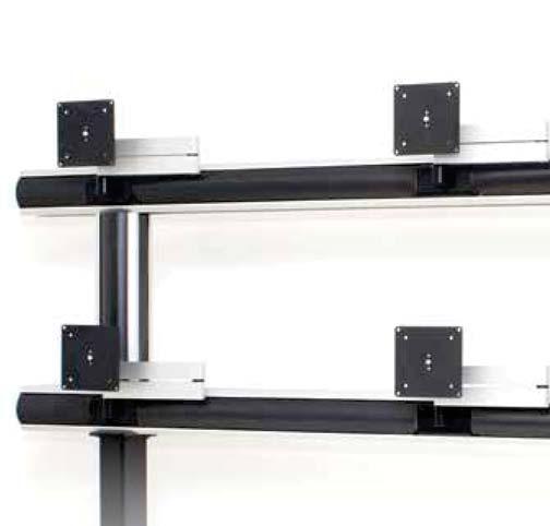 MONITOR RACK - ELECTRICAL 2-tier monitor rack for 6 monitors. Fitted with electrical lifting columns from Linak.