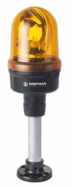 885 Rotating Mirror Beacon High light intensity in compact form Tube solution suitable for Ø 25 mm and 1/2 NPT tubes Installation without the need to disassemble the mechanism Extremely quiet Base