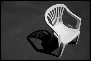 Figure 3. CUBA,white plastic chair, designer unknown, app. 1980, Jardin, Holland, price app.