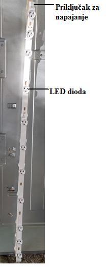 Slika 15: Serijski spoj LED dioda u traci (foto Cigula) Kao i katodne cijevi tako i LED diode ne moţemo spojiti direktno na mreţu.