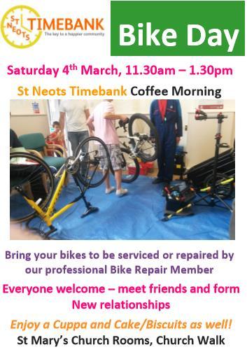 ST NEOTS TIMEBANK NEWSLETTER March 2017 Covering: St Neots Postal area of PE19 March 2017 - we are now 5 years old It doesn t seem that long since I sat on the Market square with a few friends and