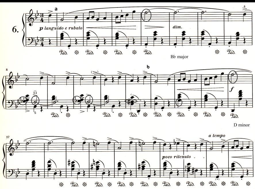 Example 3.6. Chopin, Nocturne in G Minor, first section In the second subsection of the first G-minor section, beginning at m.