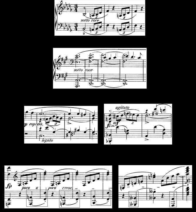 Example 4.5. Chopin, Scherzo, Op. 31: Evolving network of motivic relations Before looking at the last stage of Example 4.