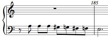 Example 1: Four levels of subject augmentation and diminution " Ex.1a - Double diminution in eighth notes (also see ex.