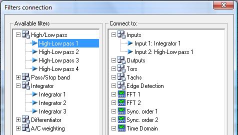 Any of the NVGate filters can be directly associated to any input through the Filter connection dialog box, by a simple D&D to the inputs: This dialog is called through the filter button of NVGator