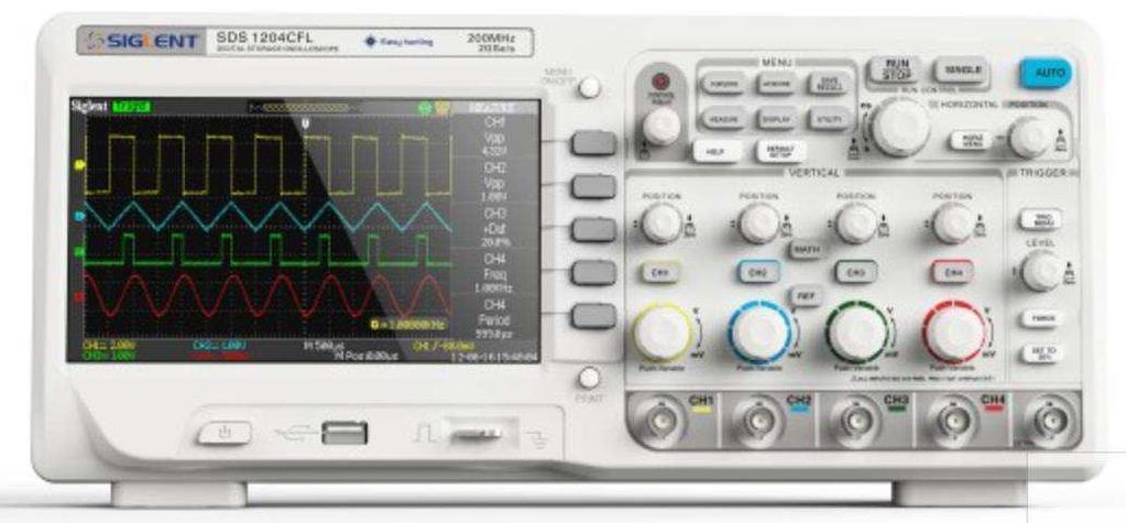 SDS 1072/1074CFL / SDS 1102/1104CFL SDS 1202/1204CFL / SDS 1302/1304CFL Digital Storage Oscilloscopes 70MHz / 100MHz / 200MHz /300MHz Features 500MSa/s & 1GSa/s Sampling Rate 2 Channels / 4 Channels