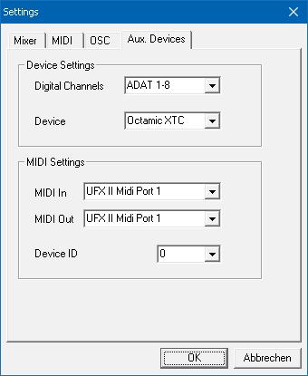 To simplify operation the most important parameters of the XTC (gain, 48V, phase, mute, AutoSet) can be controlled directly from the TotalMix FX input channels.