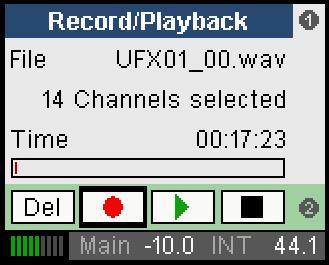 The Record buttons behave in a similar way to other buttons in TotalMix: Activation/deactivation of all channels to the right by Ctrl + mouse click, flashing buttons when the maximum number of