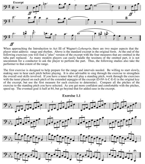 Example 64: Tim Olt, Preparatory studies for Orchestral Excerpts, Vol 1 100 I think the layout of example 64 is perfect for anyone who wanted to take the technical difficulties from an individual